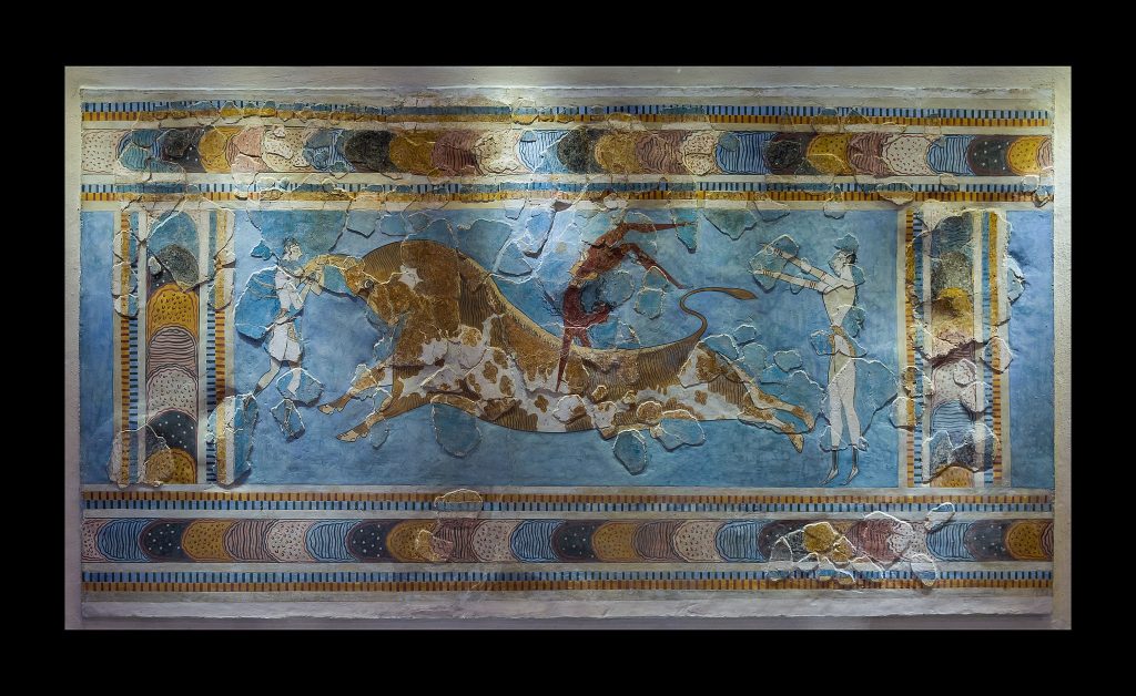Minoan fresco depicting a bull-leaping ritual - Knossos 
