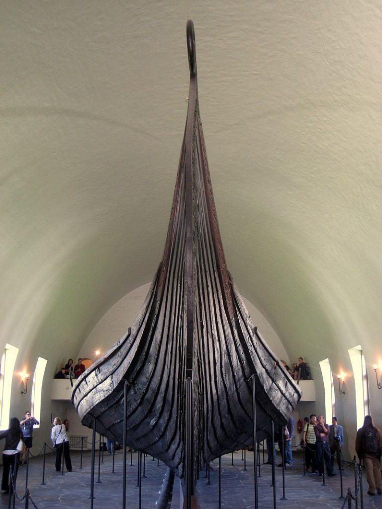 View of Oseberg Ship from the front