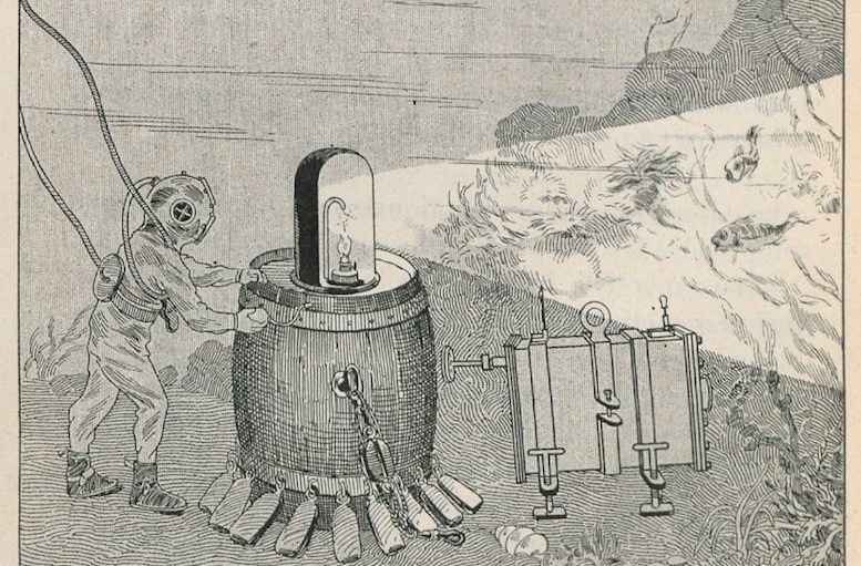 An illustration showing the background of underwater photography