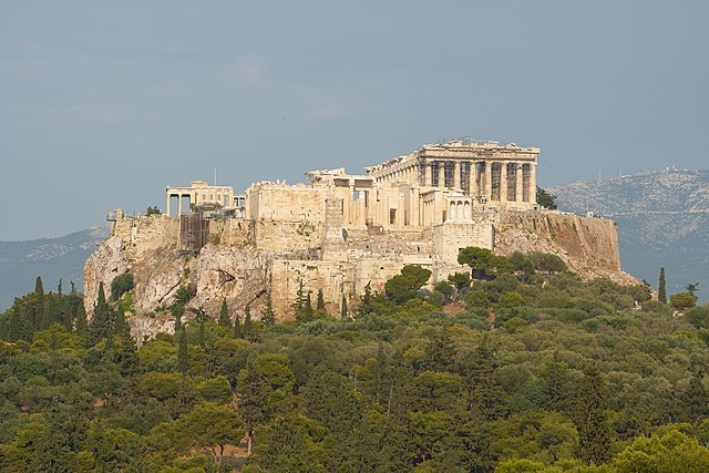 The Acropolis of Athens from Dionisiou Areopagitou Pedestrian Street