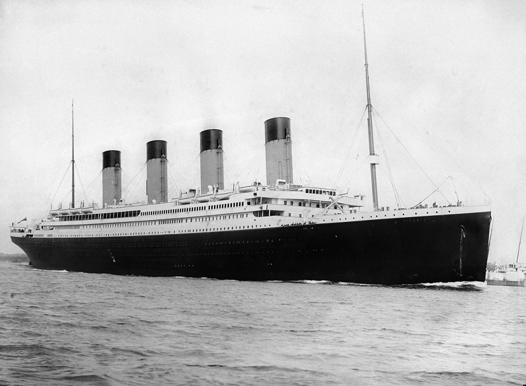 Titanic docked in Southampton before her maiden voyage.
