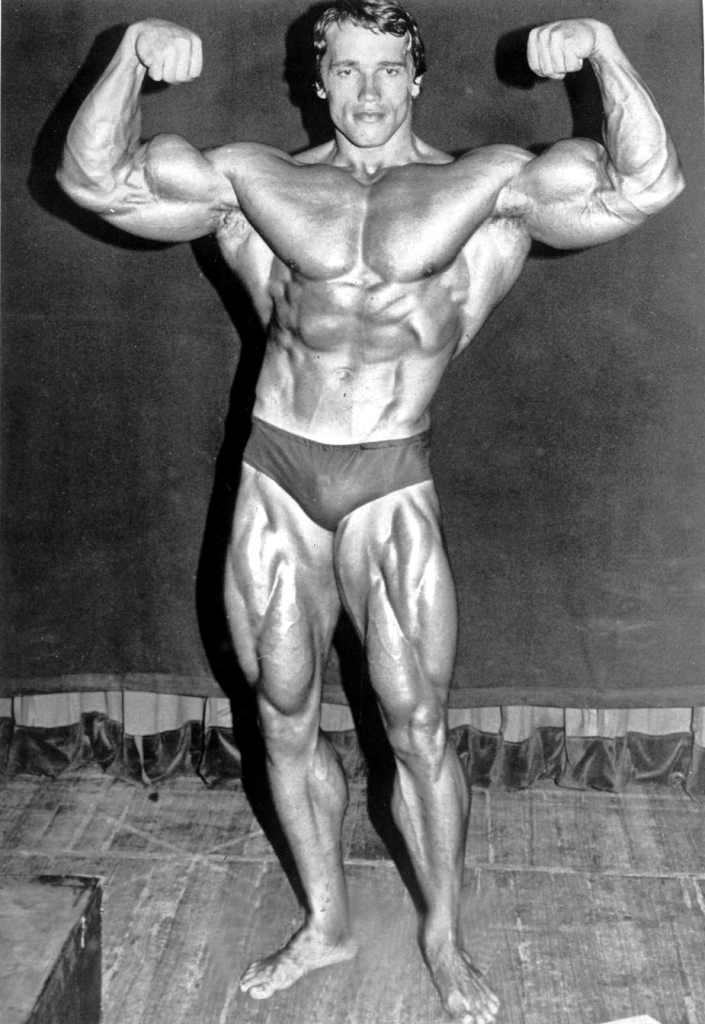Arnold Schwarzenegger before defending the title for his fifth Mr. Olympia contest in 1974.
