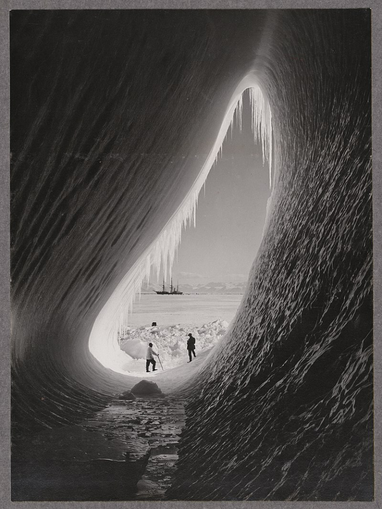 Grotto in an iceberg, 5 January 1911, photographed by Herbert Ponting during the Terra Nova Expedition