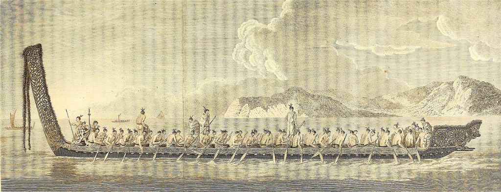 Drawing of a traditional waka, 1773