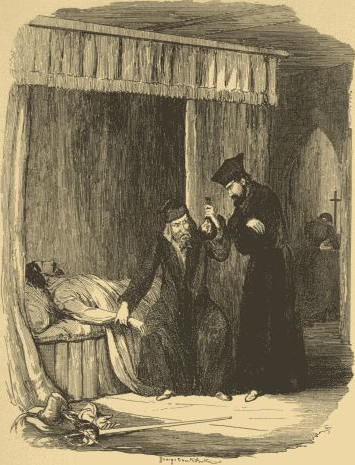 Doctor Dee resuscitating Guy Fawkes. Made by George Cruikshank (1792-1878). 