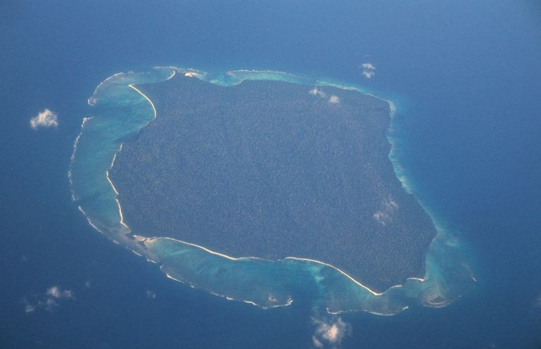 Aerial photograph of North Sentinel Island