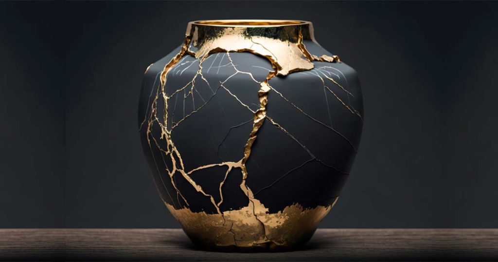 Kintsugi philosophy: Embracing imperfections as part of life's journey.