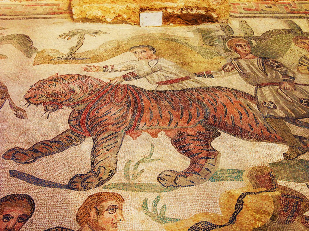 Tiger mosaic in Villa Romana del Casale