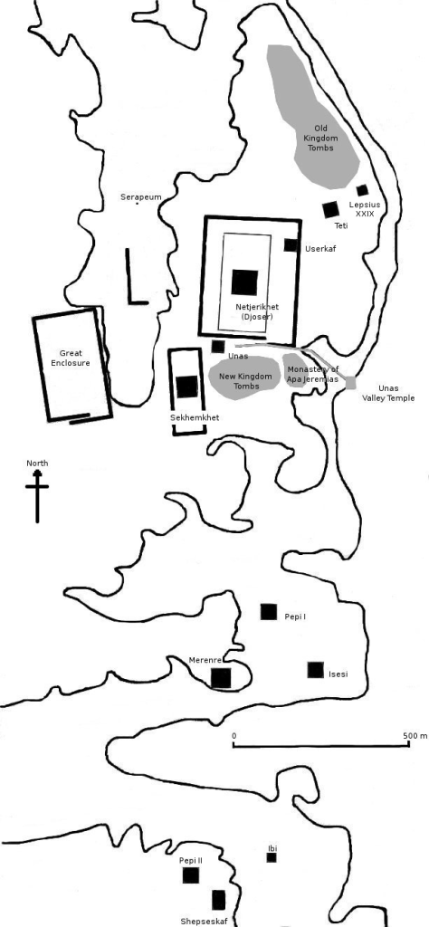 Map of the Saqqara site