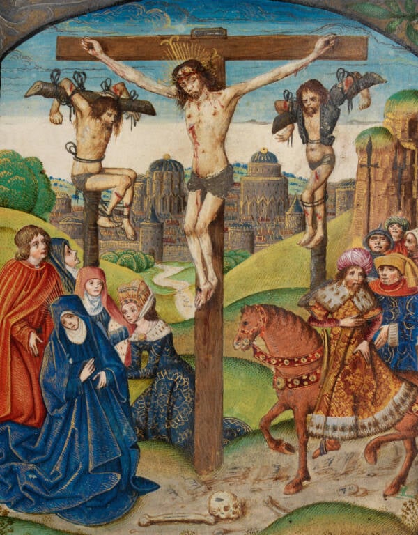 The Crucifixion. Christ on the Cross between two thieves.