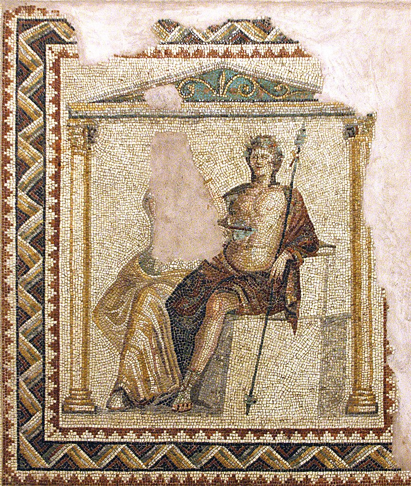 Zeugma Museum Dionysos and Ariadne Mosaic | Image Source: Dosseman, CC BY-SA 4.0 https://creativecommons.org/licenses/by-sa/4.0, via Wikimedia Commons
