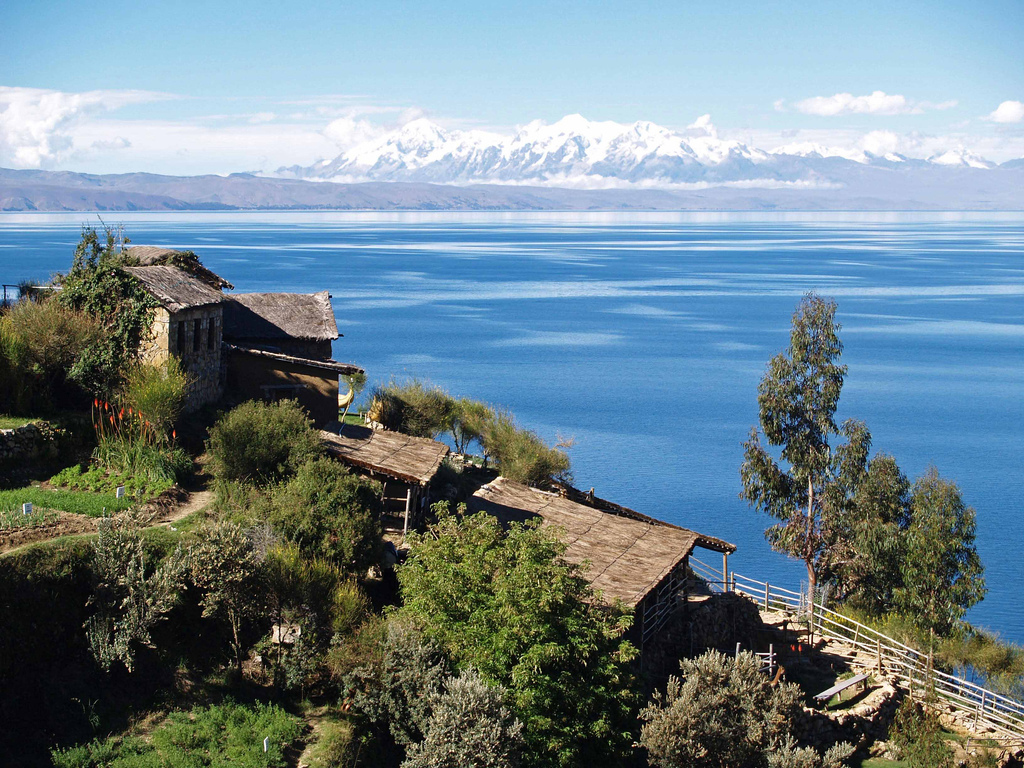 A High-Altitude Oasis - Lake Titicaca in the Andes as seen from Bolivia