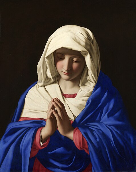The Virgin in Prayer by Sassoferrato, 1640-1650. National Gallery, London.