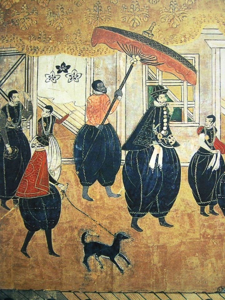 In a 17th-century Japanese artwork, there is a portrayal of a gathering of Portuguese Nanban foreigners who had journeyed to Japan. Among them were individuals from Africa, serving as shipmates, slaves, or servants aboard Portuguese vessels involved in the Nanban trade. Yasuke