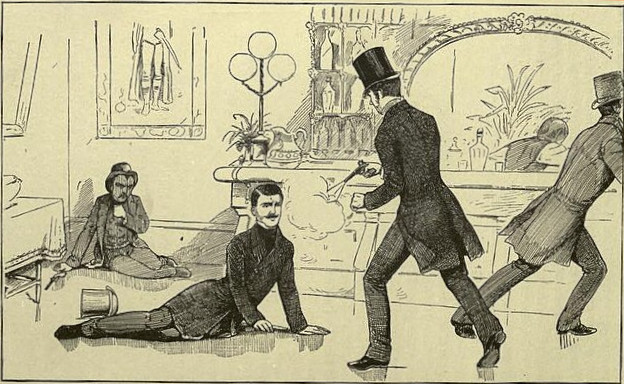 Illustration of Bill Poole's murder in George W. Walling's "Recollections of a New York Chief of Police" (1887).